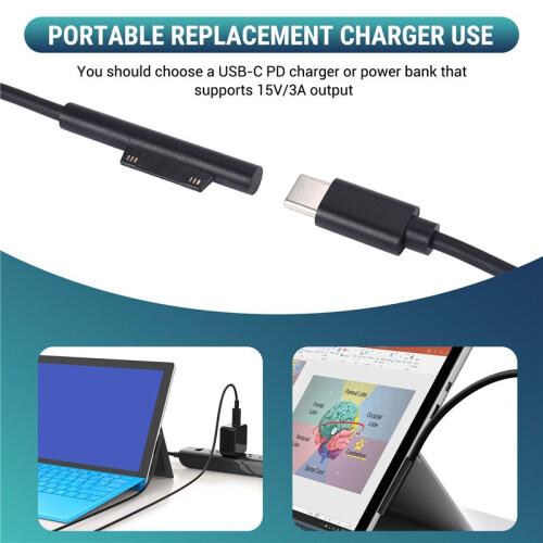 for Surface Connect to USB C Charging Cable Compatible for Surface Pro 3/4/5/6/7, Surface Laptop 3/2/1,Surface Go 1