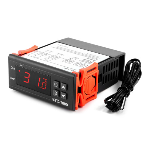 Mini Digital Temperature Controller With Sensor Water Resistant Cable Alarm Function Refrigerating Control Output Delay Two Work Mode For Pet