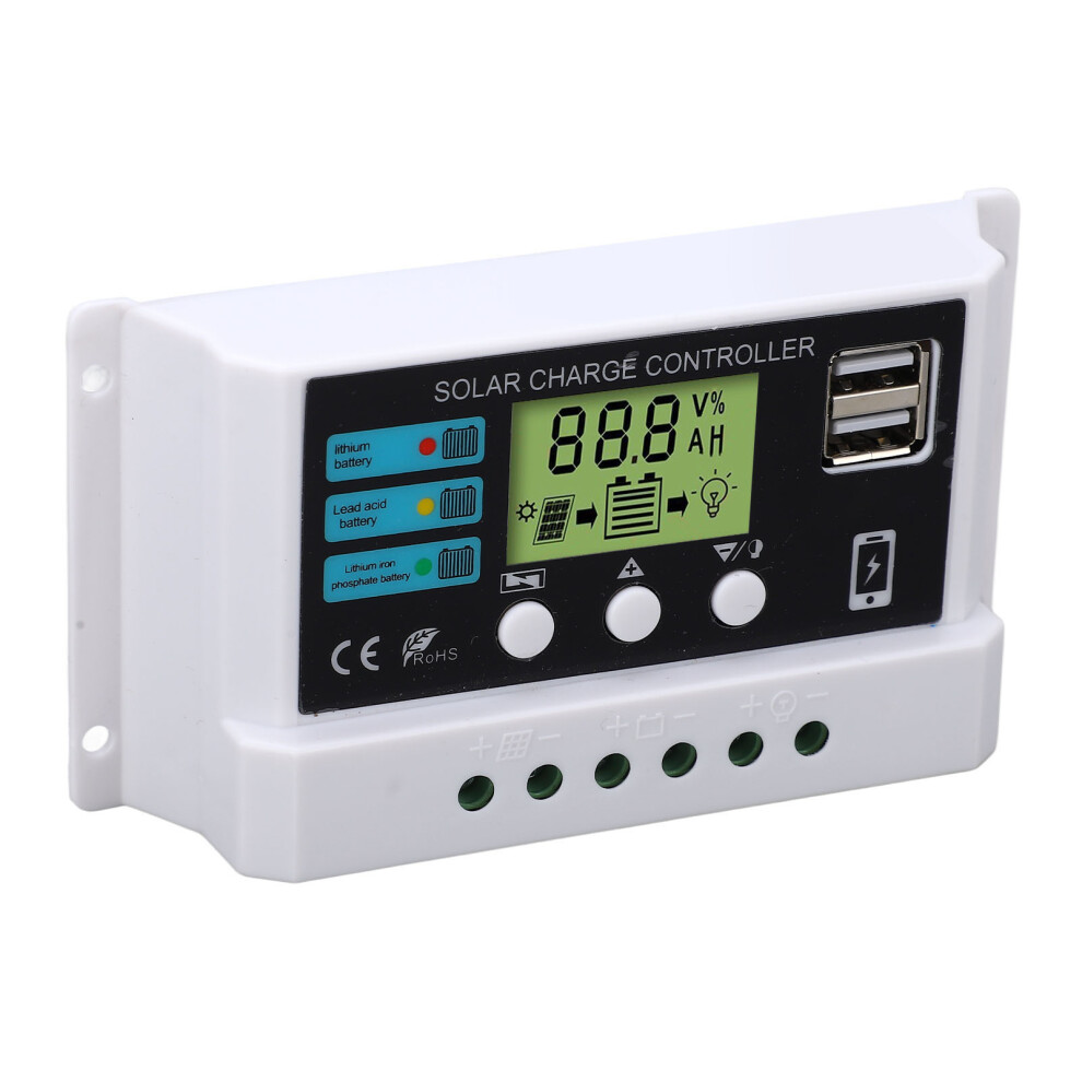 Solar Controller 20A Lcd Overload Protection 12V/24V White 4291371539138