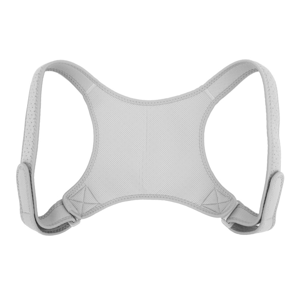 Gray Adjustable Breathable Back Posture Corrector Nylon Support Brace