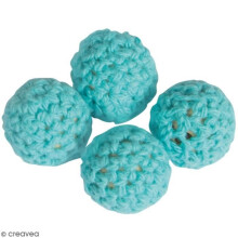 Perlas de ganchillo - Rayher - 16 mm - Azul Turquesa - Lote de 4 pcs - Accesorios para bebé