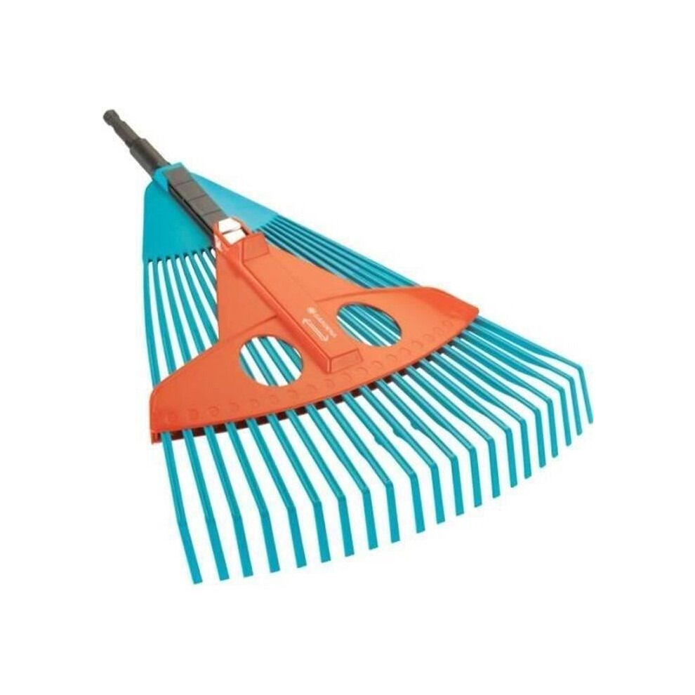 Gardena Combisystem Adjustable Lawn Broom - Reinforced Plastic - 22 Teeth - Grass Raking - 25 Year Warranty