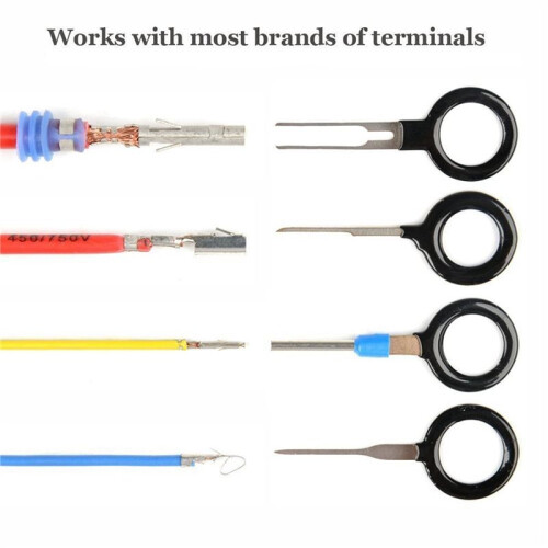 14pcs Auto Terminals Removal Key Tool Set Car Electrical Wiring Crimp Connector Extractor Puller Release (Silver) 1