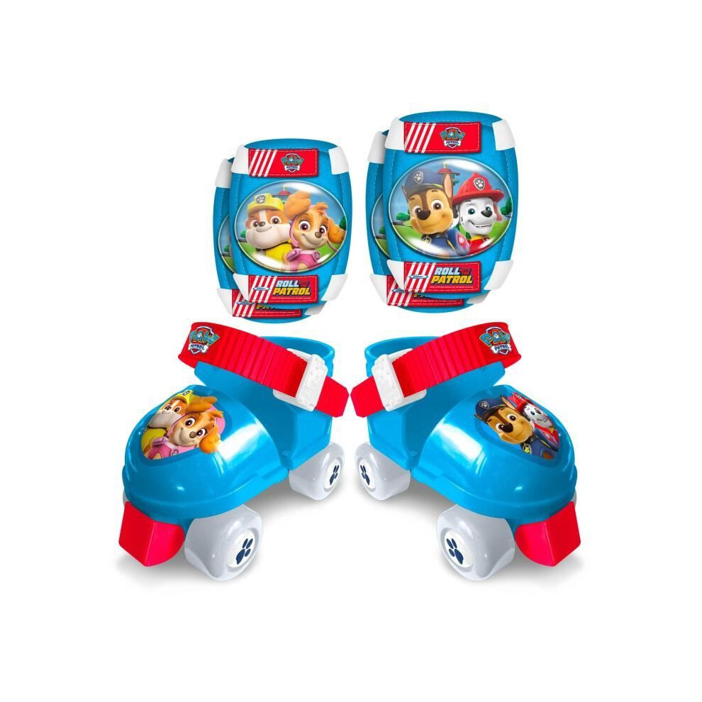 Paw Patrol Roller Skates And Elbow/Knee Pads Set - Adjustable From 23 To 27 - Pat Patrouille - Pa450035