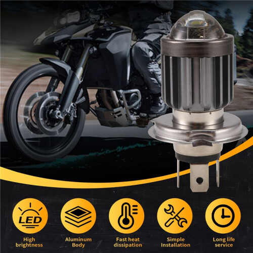 H4 LED Spotlight Small Light Bulb LED Motorcycle Modified Headlight Integrated Two-Color Headlight Accessories 1