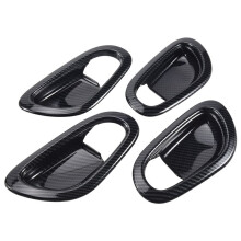 for Navara NP300 2016-2021 Carbon Fibre Car Inner Door Handle Bowl Protector Frame Cover Trim Sticker Accessories