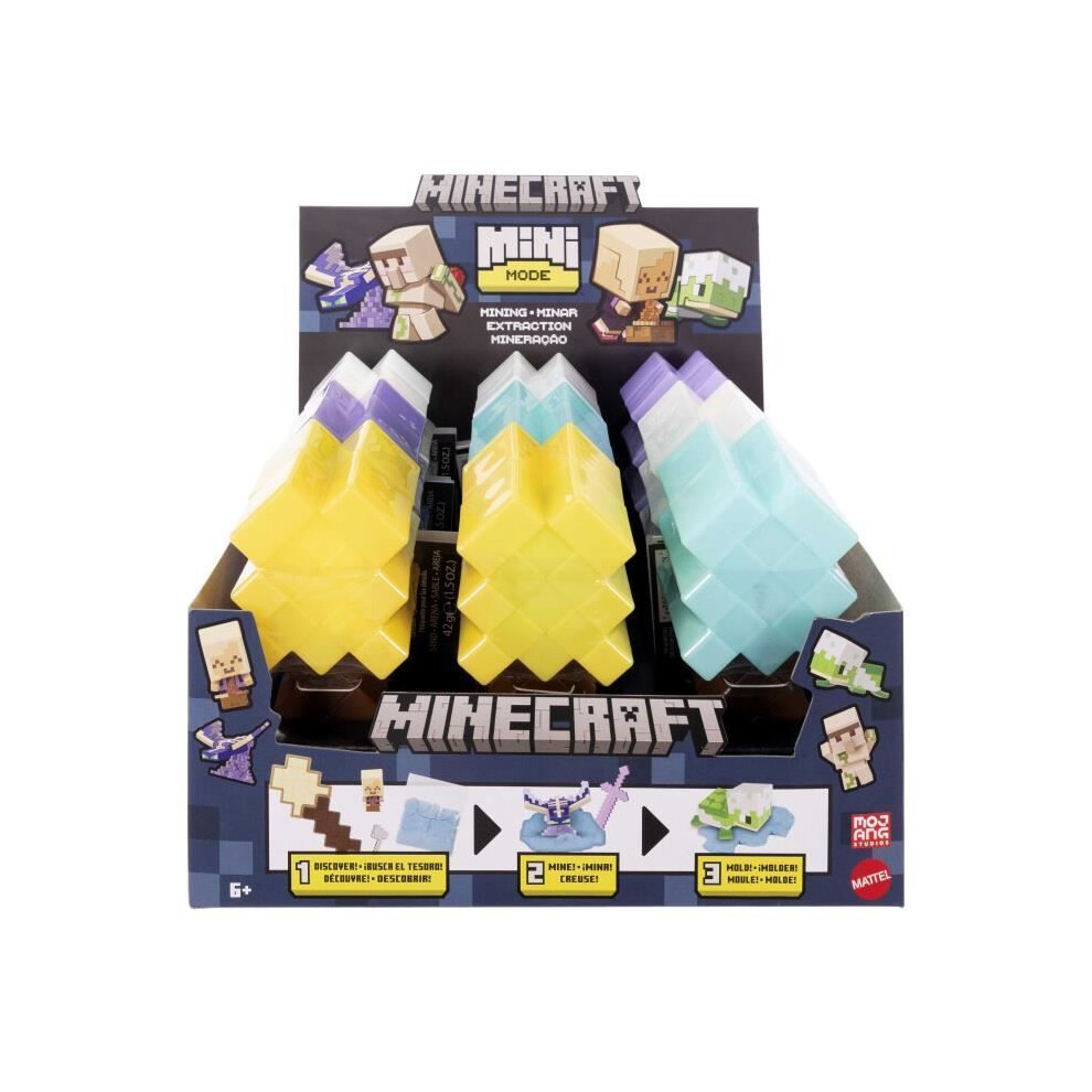 Mattel Minecraft Modular Mini Heads - Assortment Of Figurines - Minecraft - Htk99 (Random Model)