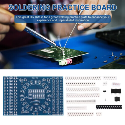 Rotating LED SMD NE555 Soldering Practice Board DIY Kit Fanny Skill Training DIY Kit Electronic PCB Board Module Suit 2
