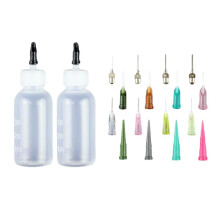 2pcs 30ml Ink Pigment Glue Oil Syringe Bottles w/ 16pcs Precision Need