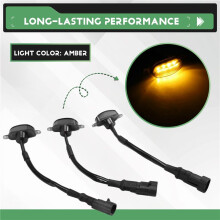 3X Smoked Lens Amber LED Front Grille Running Lights Lamps for F-150 Raptor