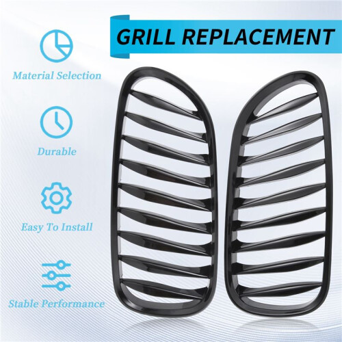 E85 Grille, Front Replacement Kidney Grill for  Z Series Z4/E85 2003-2008(Gloss Black) 1