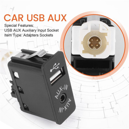Car USB AUX In Plug Auxiliary Input Socket Adapter for  E81 E87 E90 F10 F12 E70 X4 X5 X6 1