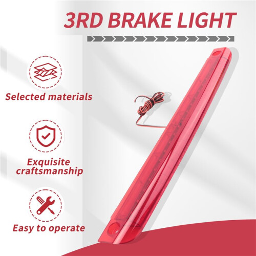 Universal Car Motorcycle Red 12V 20 LED 3RD High Mount Brake Tail Stop Light 2