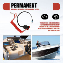 Boat Motor Emergency Kill Stop  for  / Outboard Stop Kill  Cut Off Switches with Safety Tether Lanyard