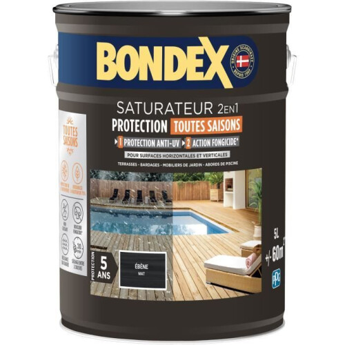 2-in-1 Saturator - BONDEX - Matte Ebony - 5 L