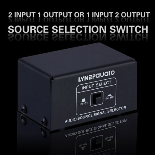 2 in 1 Out or 1 in 2 Out O Source Signal Selector, Switcher, Speaker, O Source, Switcher, Lossess, RCA Interface 1