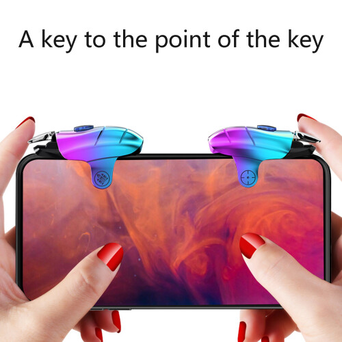 2PCS Phone Gaming Trigger Gamepad Button for PUBG LOL L1R1 Shooter Game Controller for  Android Phone(B) 2