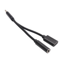 Adaptador de Audio de Carga Tipo C a 3,5 Mm 2 en 1 USB C Divisor Auriculares Cable de Audio AUX para Divisor de TeléFono Inteligente