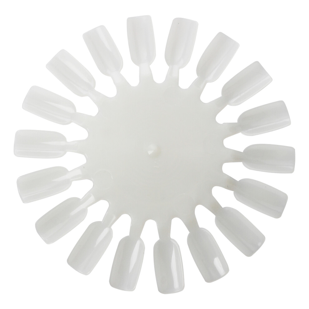 White 10 X Nail Art Tips Gel Acrylic Display Practice Wheel