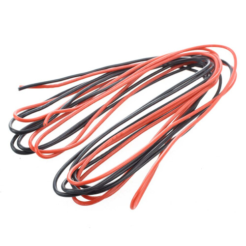 2x  16 Gauge AWG Silicone Rubber Wire Cable Red Black Flexible 1