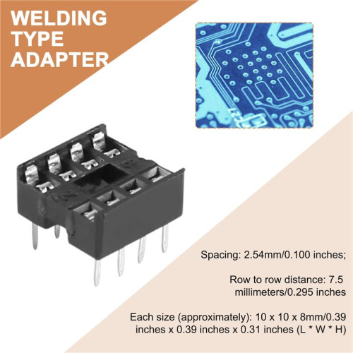 20 x 8 Pin 2.54mm Pitch IC Sockets Solder Type Adaptor 2