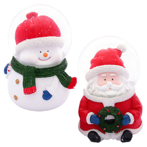 4Pièces Mini Statues Résine Décorations Noël Assorties Pour 1