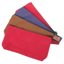 8Pcs Cotton Canvas Pencil Bags Zipper Stationery Pouch Assorted Colors