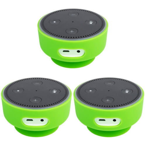 3Pièces Étuis Silicone Vert À Ventouse Pour Echo Dot 2 Protection 1