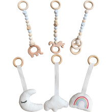 30Pièces Hochet Suspendu Bois Jouets Bébé Motricité