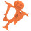 3Pièces Anneaux Dentition Bébé Silicone Orange 1