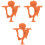 3Pièces Anneaux Dentition Bébé Silicone Orange 5