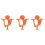 3Pièces Anneaux Dentition Bébé Silicone Orange 6