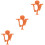 3Pièces Anneaux Dentition Bébé Silicone Orange 7