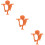 3Pièces Anneaux Dentition Bébé Silicone Orange 8