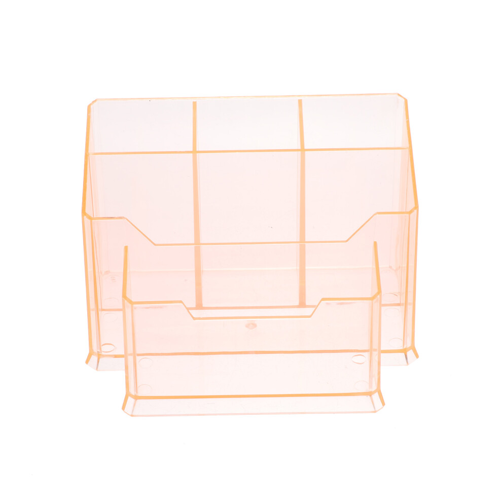 Photos - Other Furniture 2Pcs Multi-Grids Orange Acrylic Pen Pencil Holder Cup for Desk