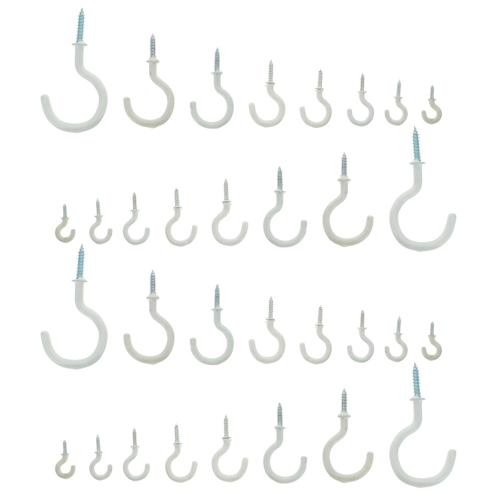 200Pcs Heavy Duty Ceiling Hooks White Screw In Hooks For Home Hanging 3011827894731