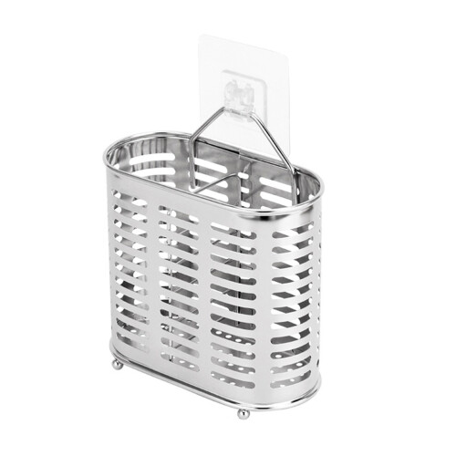 2Pcs Lightweight Silver Flatware Holder with Drain Holes