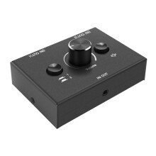 Conmutador de Audio de 3,5 Mm, 2 Entradas, 1 Salida/1 Entrada, 2 Salidas Conmutador Divisor de Audio, Caja de Conmutador de Audio, BotóN de Silencio