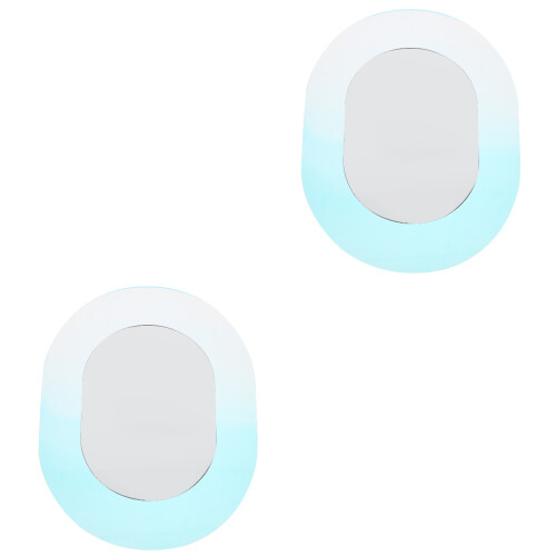 2Pcs Oval Acrylic Wall Mirrors Multi Use Bathroom Decor 1