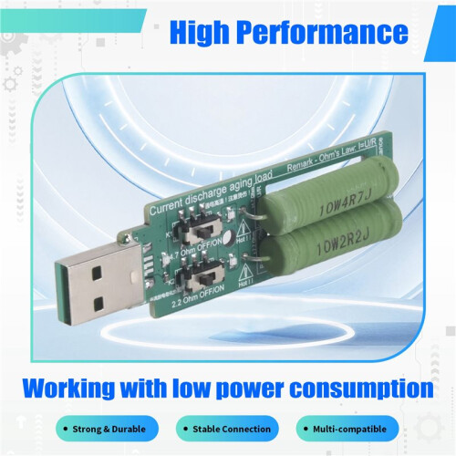 USB Resistor  Electronic Load with  Adjustable 5V1A/2A/3A Battery Capacity Voltage Discharge Resistance Tester 2