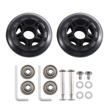 80x24mm Luggage Wheels Replacement Case Wheels with 6mm Carbon Steel Bearings Wheels for Suitcase Skate 1 Pair