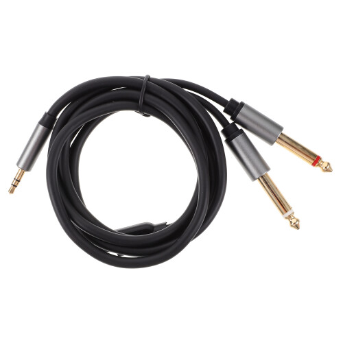 3Pcs 3.5mm Audio Cable Black Aluminum Alloy for Computer & Speaker Use