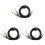 3Pcs 3.5mm Audio Cable Black Aluminum Alloy for Computer & Speaker Use 4