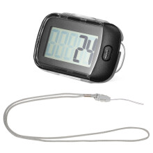 2Pcs Portable Black Fitness Pedometers for Steps and Miles Counting