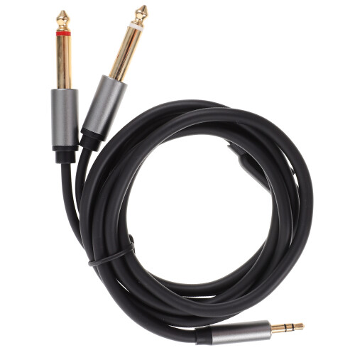 3Pcs 3.5mm Audio Cable Black Aluminum Alloy for Computer & Speaker Use 2