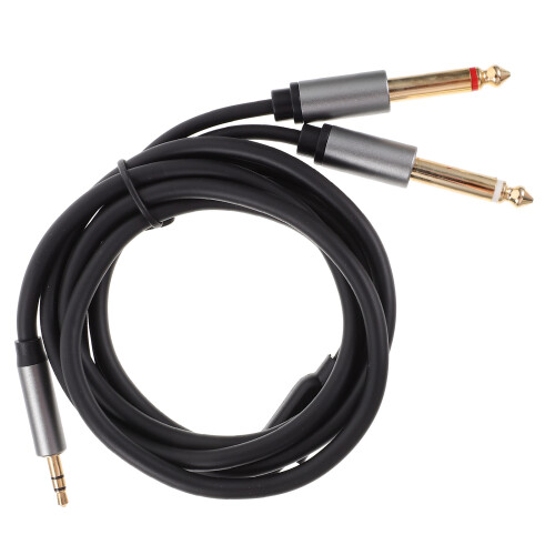 3Pcs 3.5mm Audio Cable Black Aluminum Alloy for Computer & Speaker Use 1