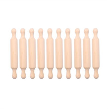 7In Wooden Rolling Pin Long Kitchen Baking Small Dough Rolling Pin for Children Fondant Pastry Pizza Crafting 10Pcs