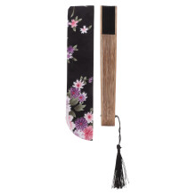 2Sets Decorative Retro Folding Fans Bamboo Paper with Protective Bag