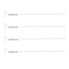 16Pcs Facial Fan Brushes White Wood Handle Soft Nylon Mask Applicators