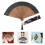 2Sets Decorative Retro Folding Fans Bamboo Paper with Protective Bag 10